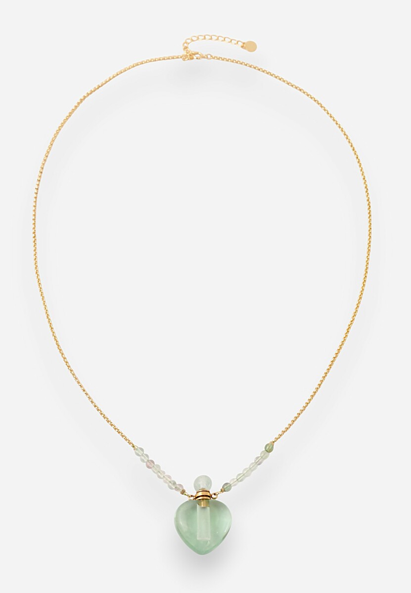 Złoto-Zielony Naszyjnik na Cienkim Łańcuszku z Kryształkiem Yeve
