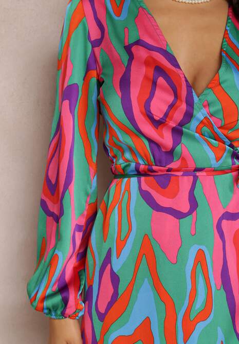 Zielono-Różowa Sukienka Lalope