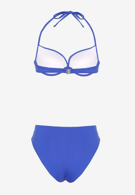 Niebieskie Bikini Majtki Figi i Biustonosz Ozdobione Wiązaniem Saniorie