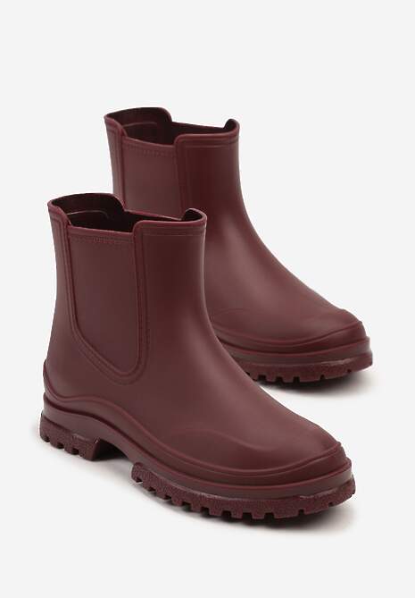 Bordowe Wsuwane Kalosze Krótkie Urvia