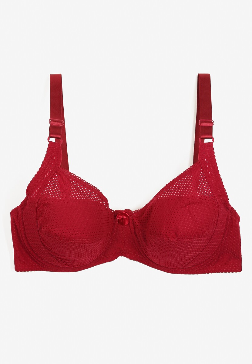 Granatowy Biustonosz z Regulowanymi Ramiączkami Zapinany na Haftki Izeviana