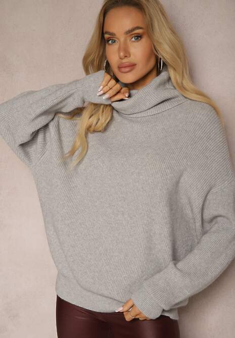 Szary Golf z Domieszką Wiskozy i Kaszmiru Azivara