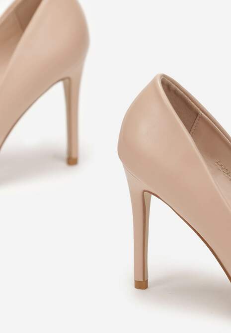 Beżowe Czółenka na Wysokiej Szpilce Veroza