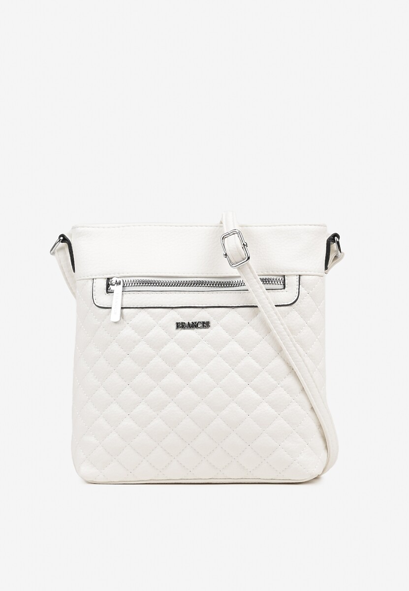 Biała Torebka Typu Listonoszka Zdobiona Pikowanymi Przeszyciami Silivena