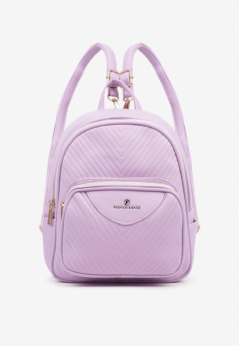 Fioletowy Plecak Ozdobiony Delikatnym Tłoczeniem Arseki