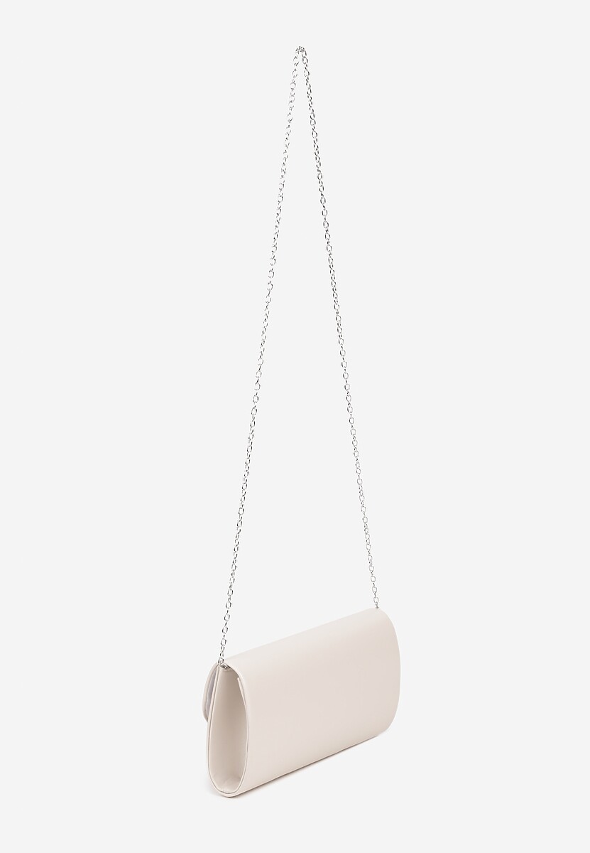 Biała Torebka Kopertówka z Dodatkowym Łańcuszkiem Flelina