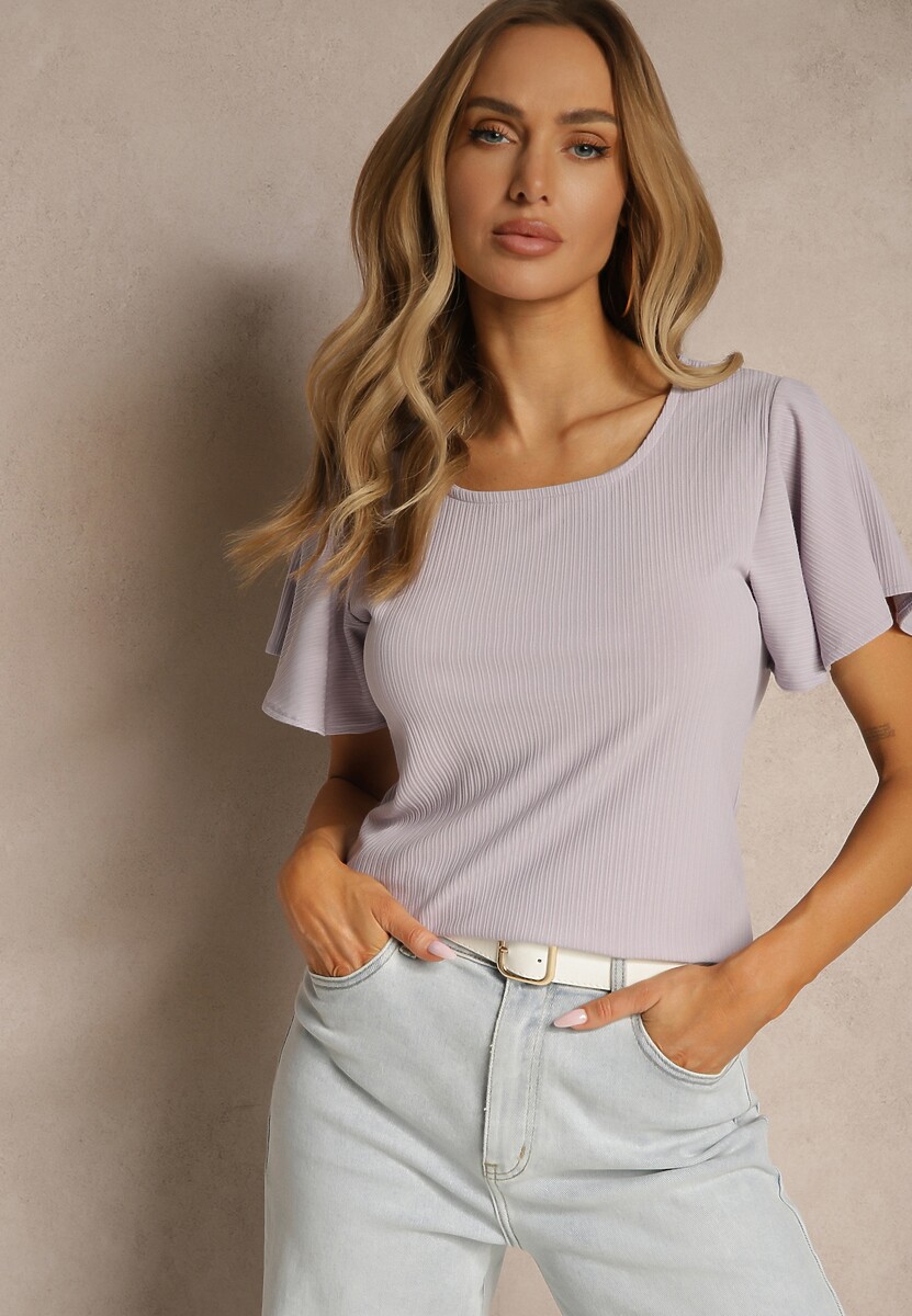 Różowa Bluzka z Rozkloszowanymi Rękawami Sunelva