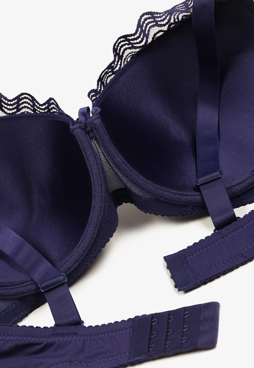 Granatowy Biustonosz z Usztywnionymi Miseczkami Tinanna