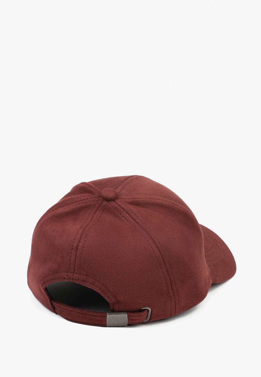 Bordowa Casualowa Czapka z Daszkiem Tuslena