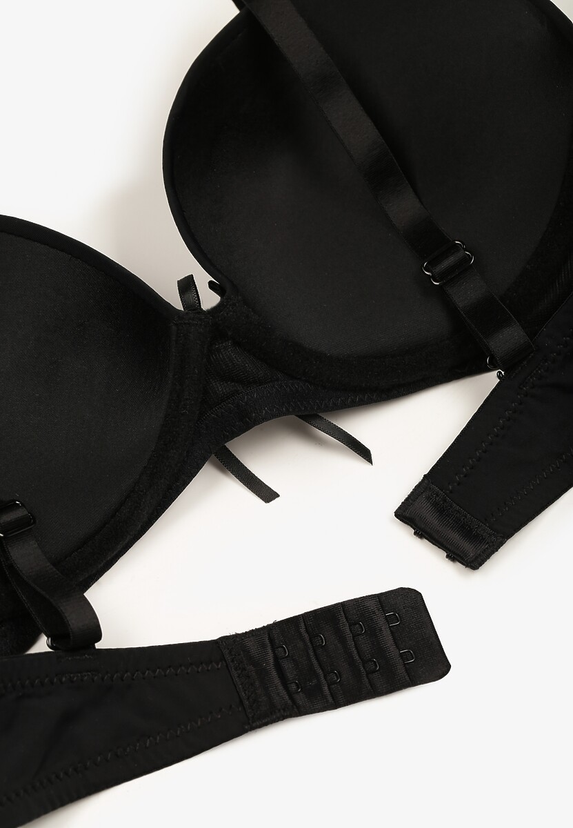 Czarny Biustonosz z Gładkim Wykończeniem i Odpinanymi Ramiączkami Salireva