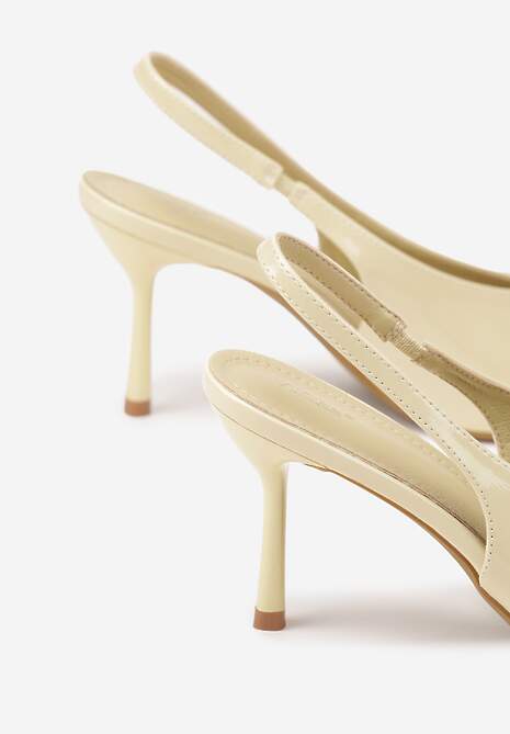 Żółte Czółenka Sandały Slingback Vices na Obcasie Typu Szpilka Tilionea