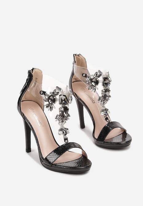 Czarne Sandały Denindra