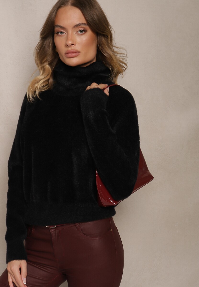 Czarny Casualowy Golf z Kaszmirem Edionis