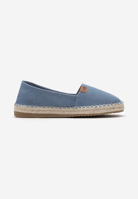 Niebieskie Płaskie Casualowe Espadryle w Stylu Boho Lephea