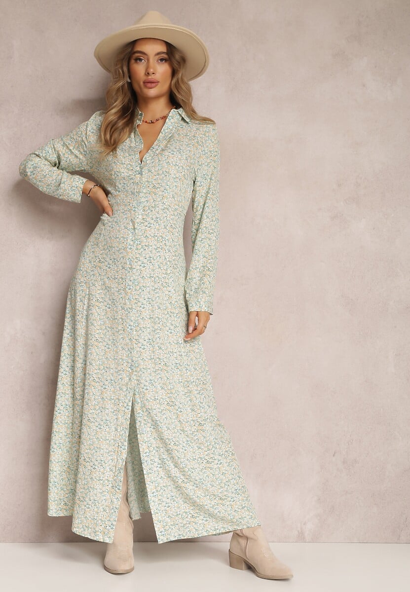 Niebiesko-Zielona Sukienka Caeoreia