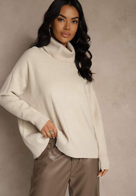 Beżowy Casualowy Golf Tusara