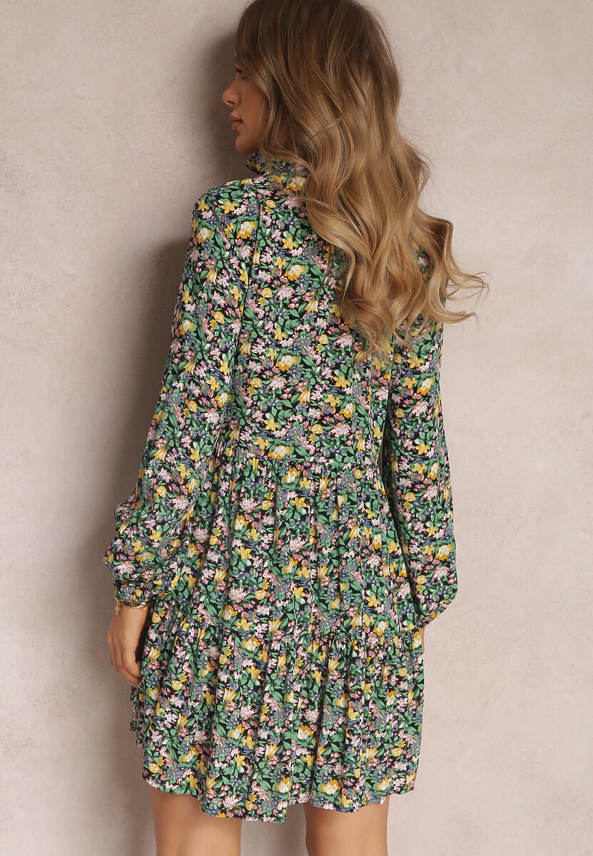 Czarno-Zielona Sukienka Thellehe