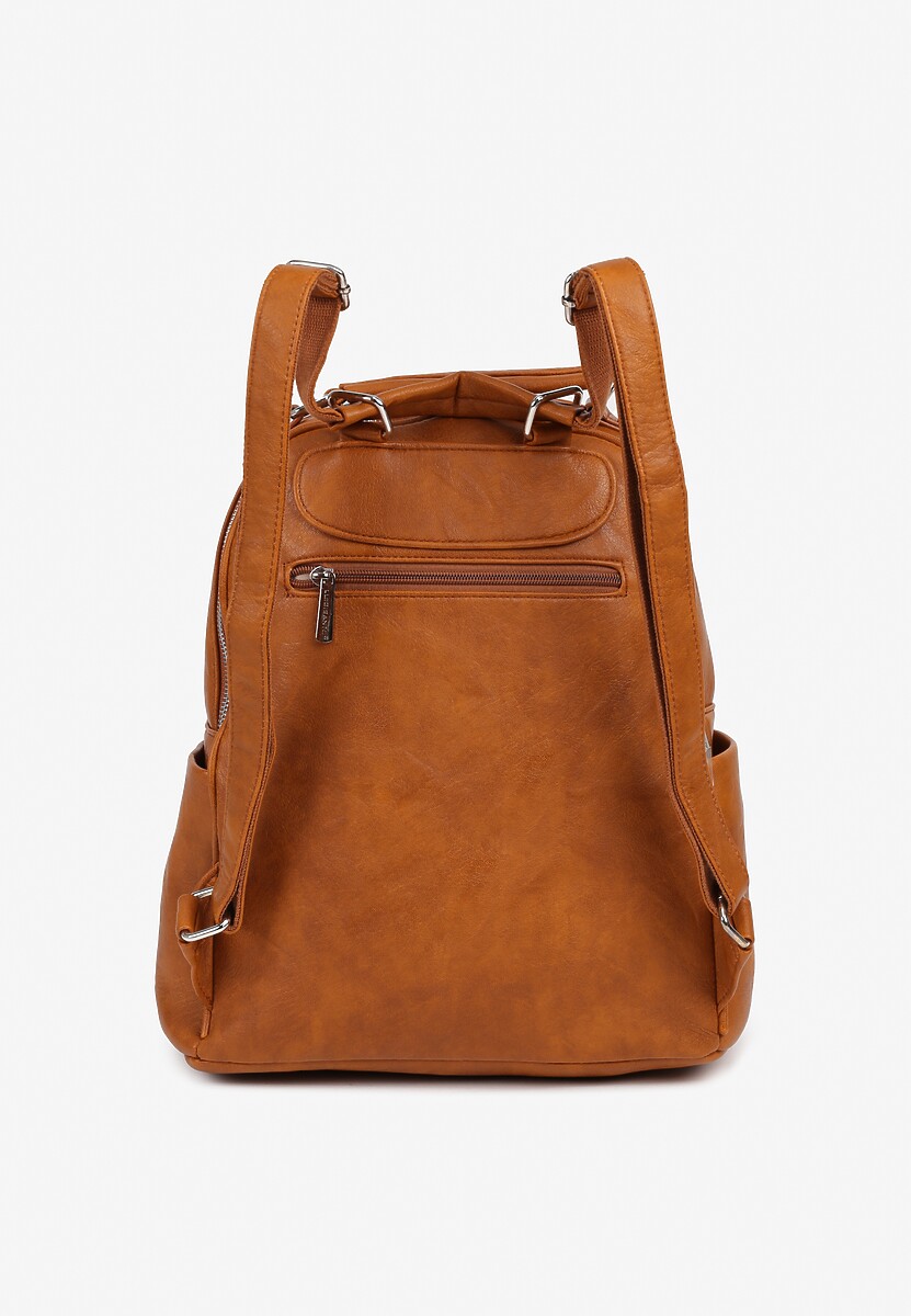 Jasnobrązowy Trapezowy Plecak z Dwiema Komorami i Rączką Damilora