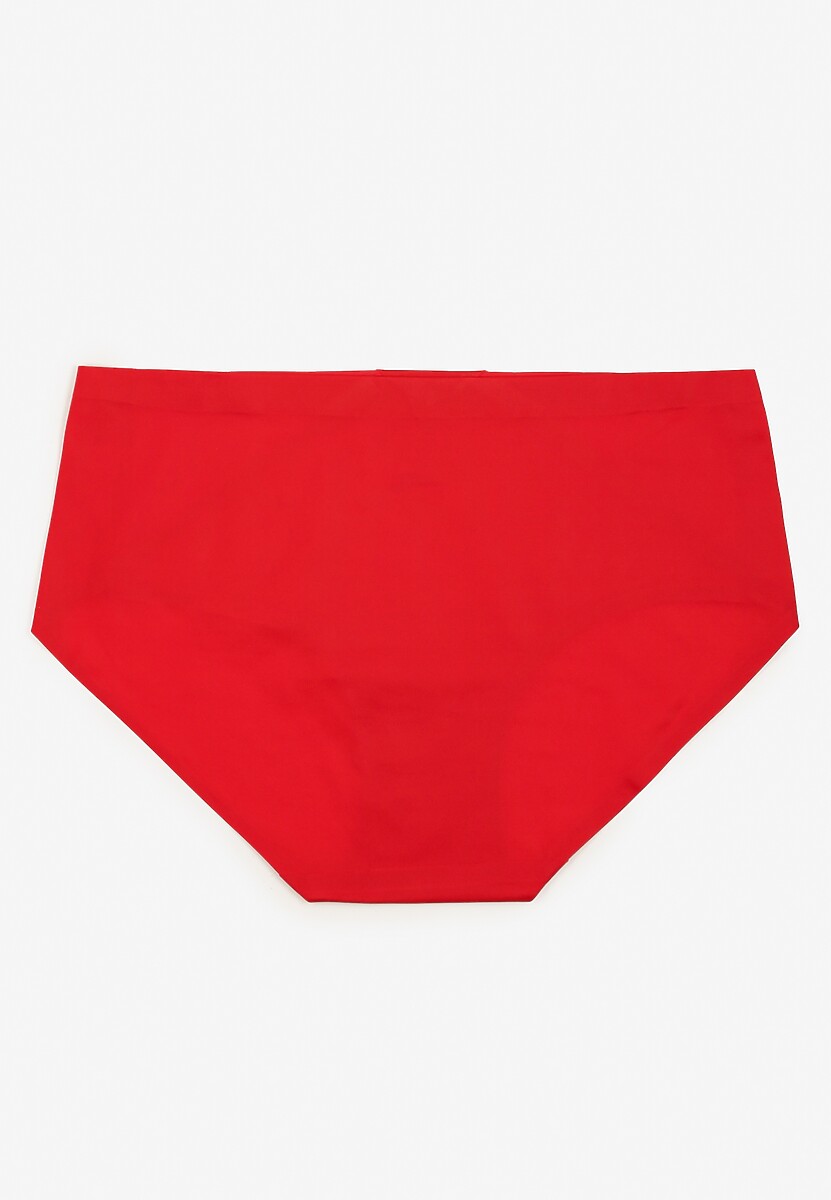 Czerwone Majtki Figi High Waist z Bezszwowym Wykończeniem Kolaniris