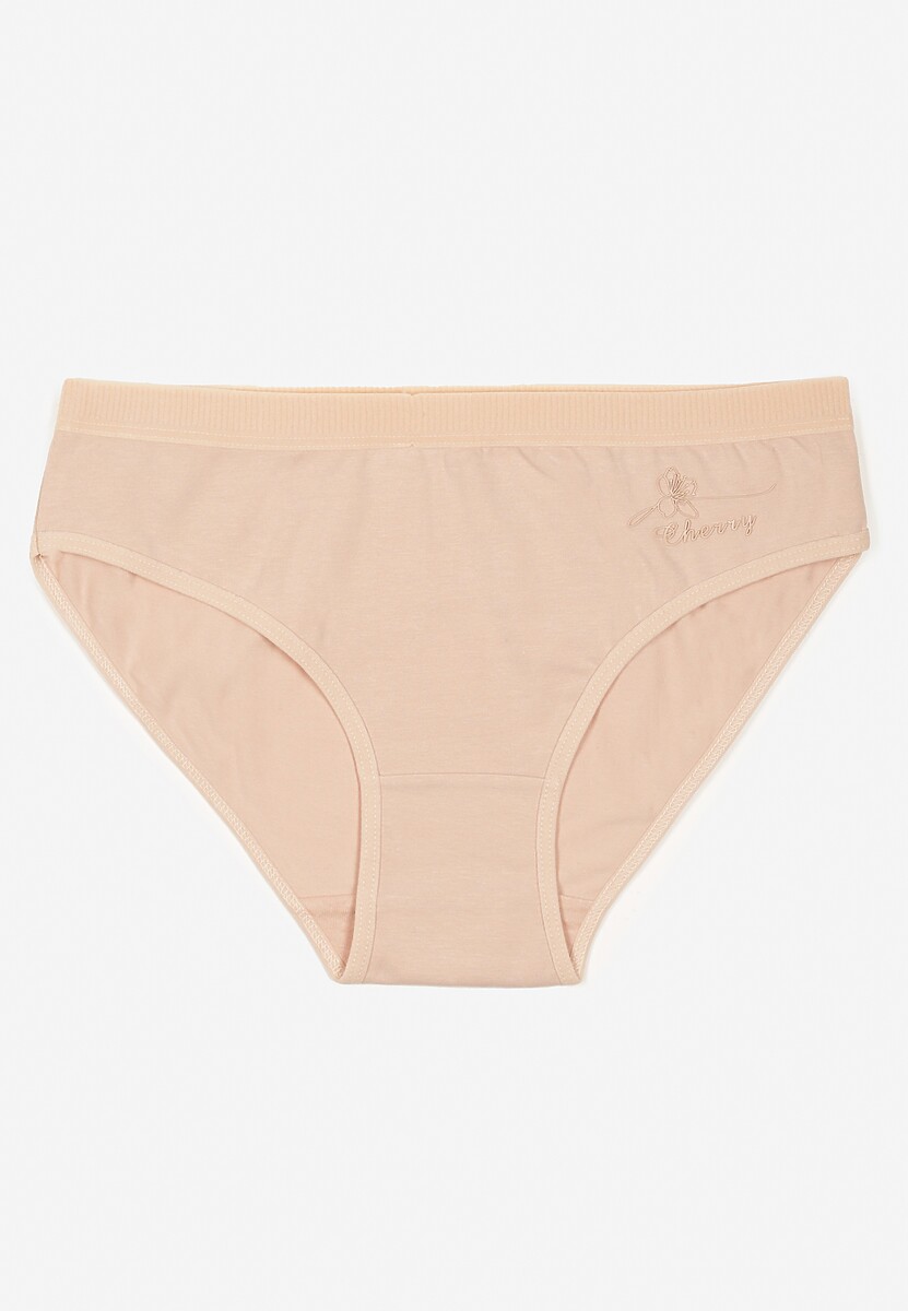 Beżowe Majtki z Bawełny Typu Figi Afitia