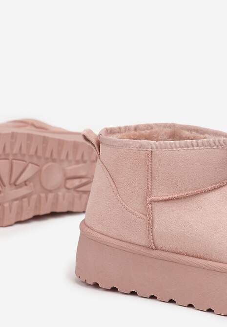 Różowe Krótkie Śniegowce na Grubej Podeszwie Aranwen
