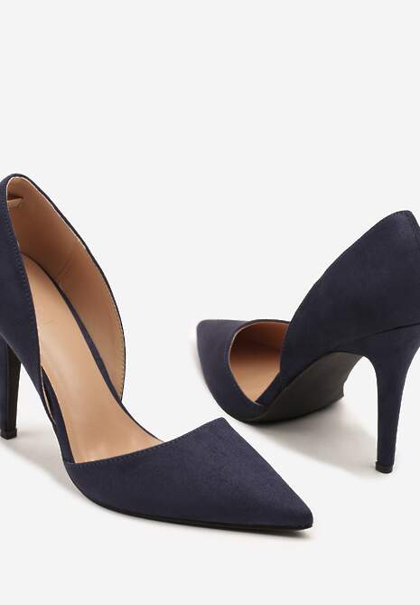 Granatowe Szpilki z Ozdobnymi Wycięciami Rriana