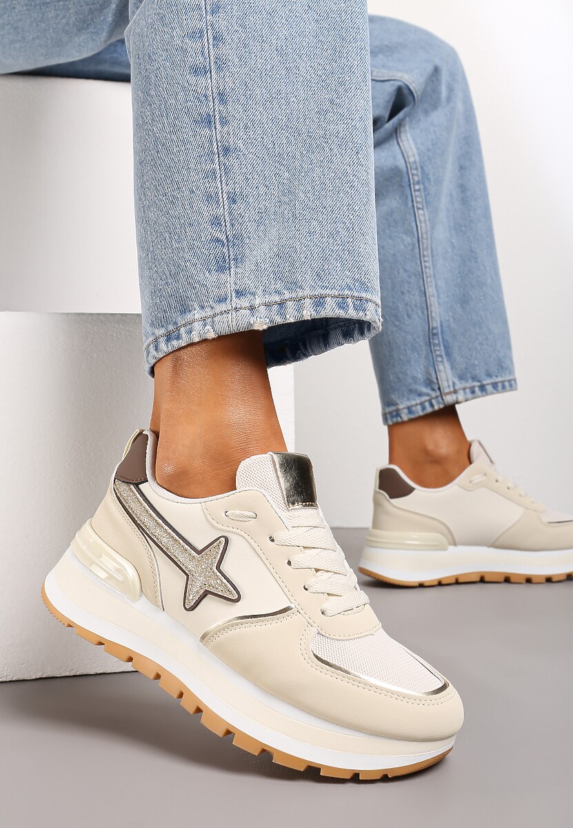 Niebiesko-Różowe Sneakersy na Niskiej Platformie z Ozdobnymi Wstawkami na Cholewce Suno