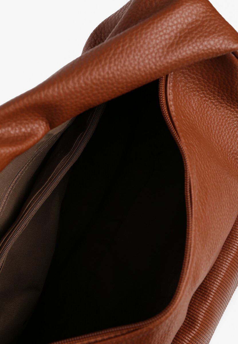 Jasnobrązowa Torebka o Fasonie Hobo z Dodatkowym Paskiem Crossbody Mepila