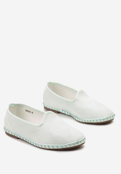 Zielone Płaskie Balerinki z Okrągłym Noskiem z Ekozamszu Klenori