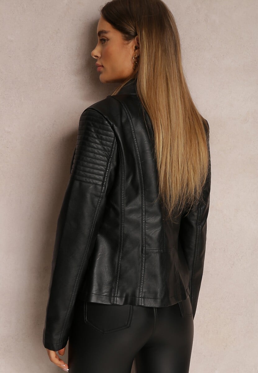 Czarna Kurtka Ramoneska Lynna