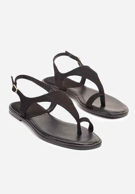 Czarne Sandały Vices o Fasonie Japonek Meramira
