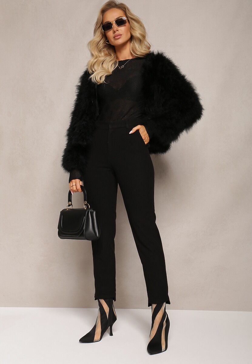 Czarne Spodnie Garniturowe High Waist Aigah