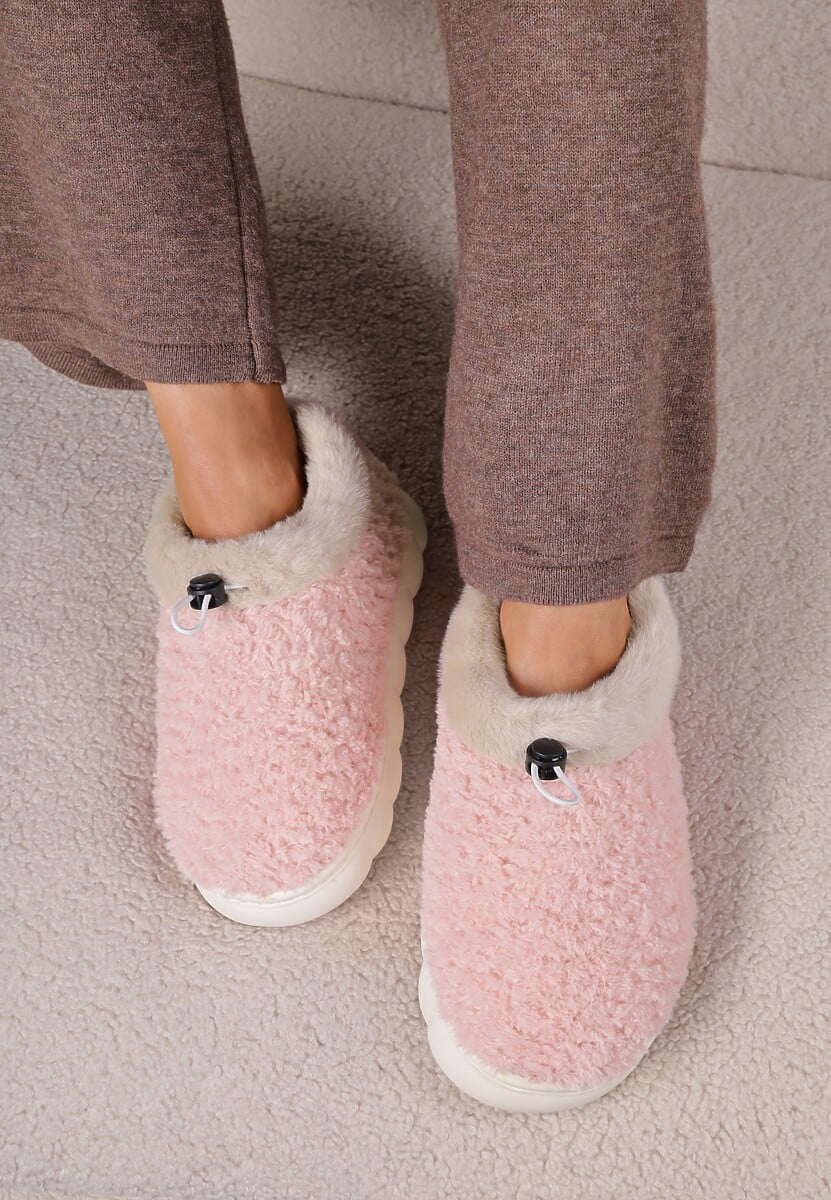 Szare Kapcie Vices z Futerkiem i Dodatkowym Ściągaczem Calavina