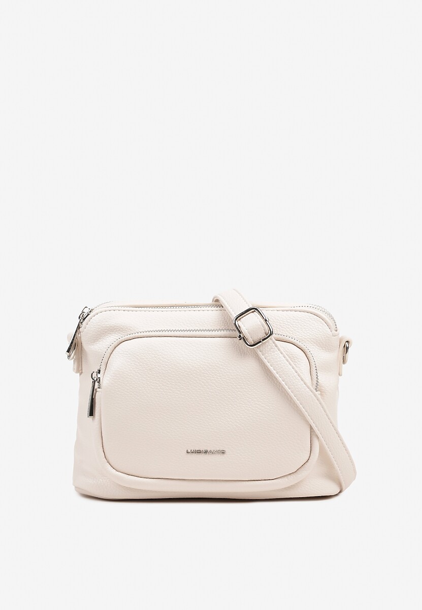 Jasnobeżowa Torebka Typu Listonoszka z Dwiema Komorami Savarelle