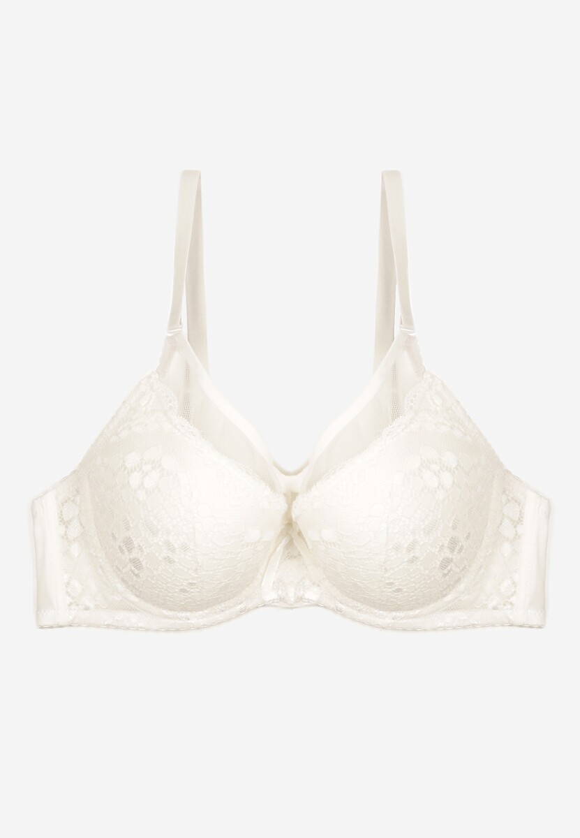 Jasnobeżowy Koronkowy Biustonosz Typu Full Cup Asgis