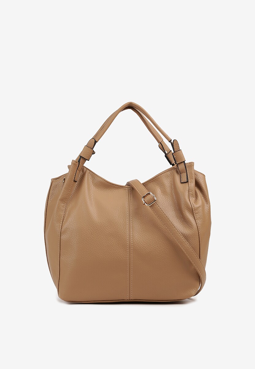 Czarna Duża Torebka na Ramię z Regulowanym Dodatkowym Paskiem Zemeriana