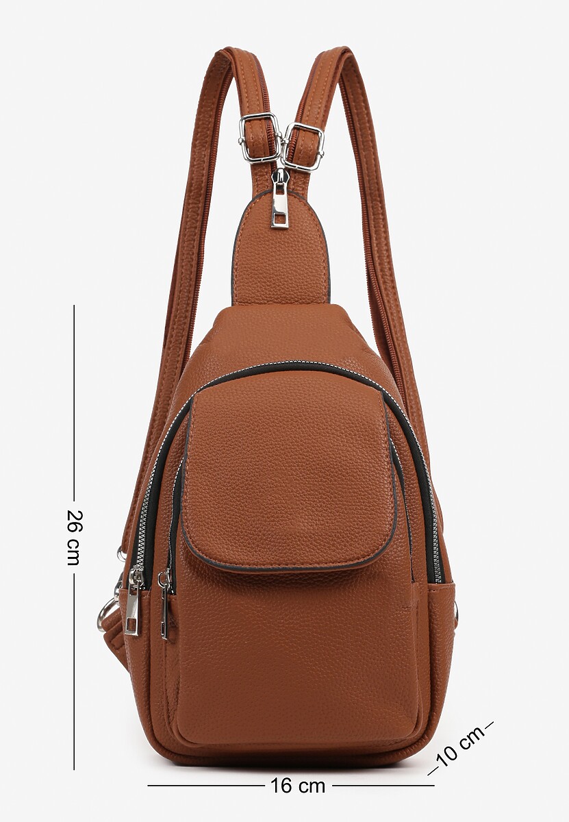 Brązowy Plecak z Dwoma Komorami Ozdobiony Klapą Nanovela