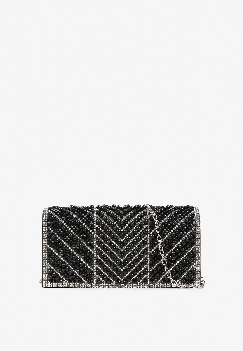 Szampańska Torebka Kopertówka Vices z Łańcuszkiem Zdobiona Perełkami i Cyrkoniami Vemiluna