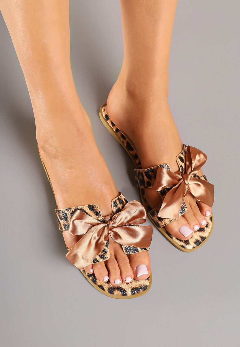 Panterkowe Klapki Ozdobione Kokardą i Wycięciami Nilirelle