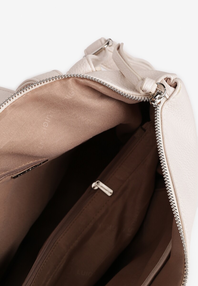Beżowy Plecak z Ozdobnym Suwakiem Rivzedi