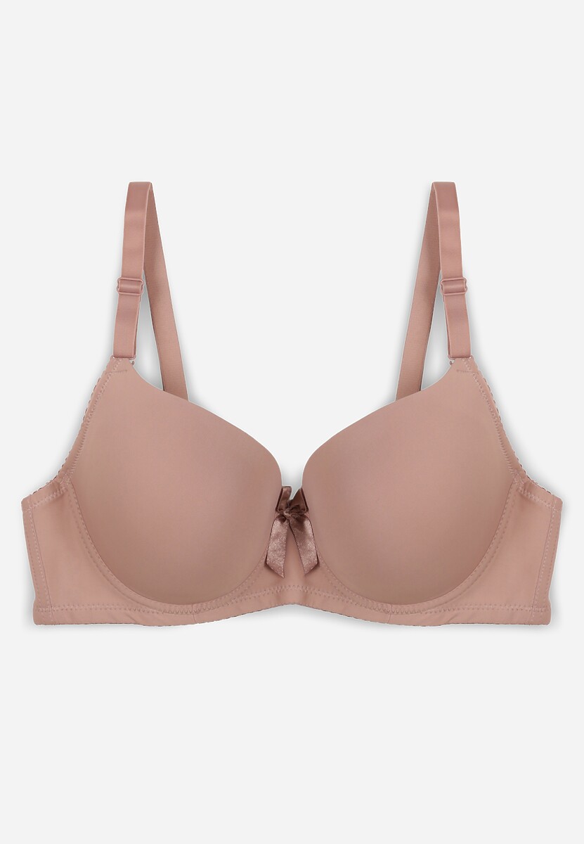 Jasnofioletowy Biustonosz o Gładkim Wykończeniu z Kokardką Phiphise