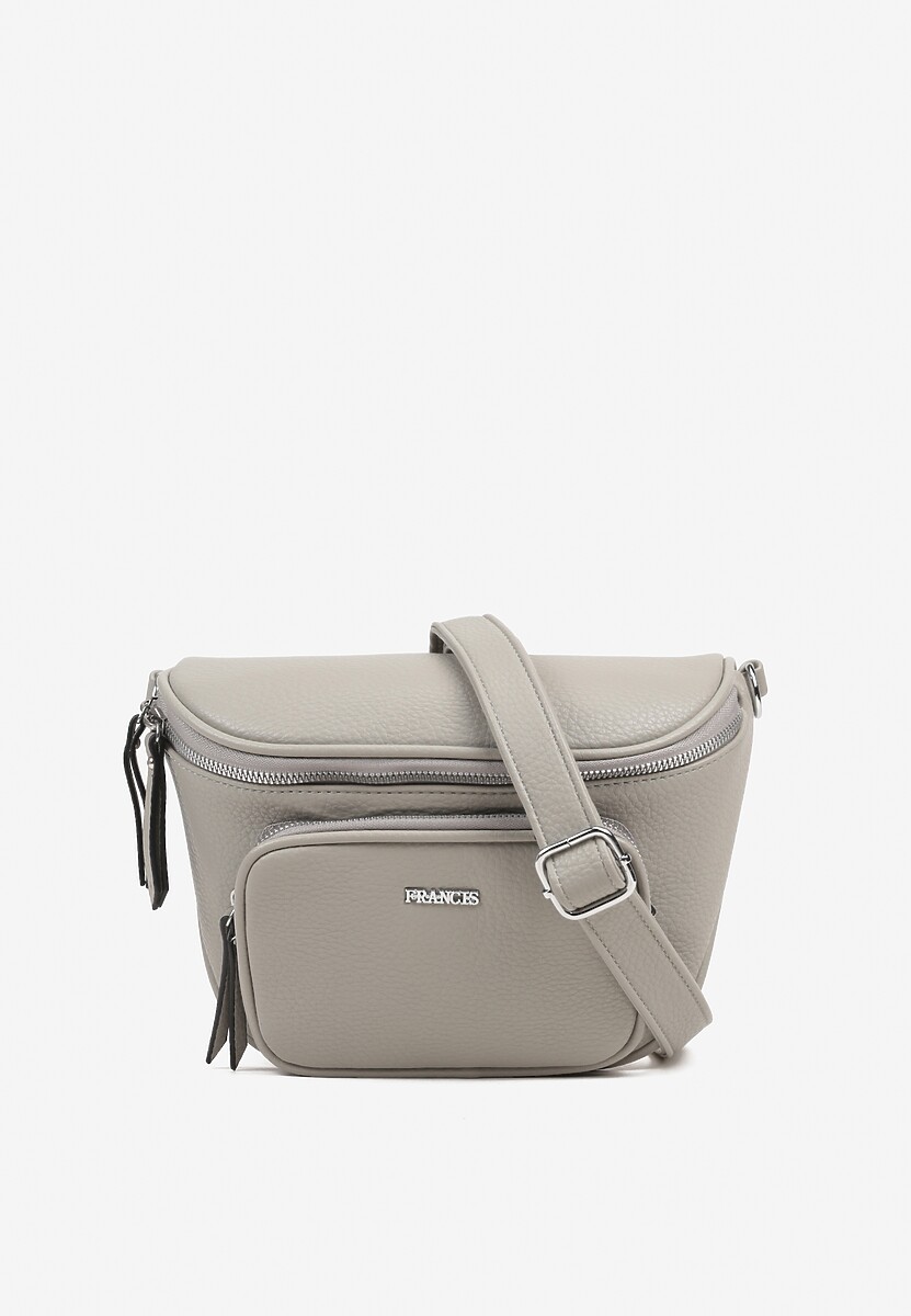 Beżowa Torebka w Stylu Listonoszki z Ozdobnymi Suwakami Nilanisse