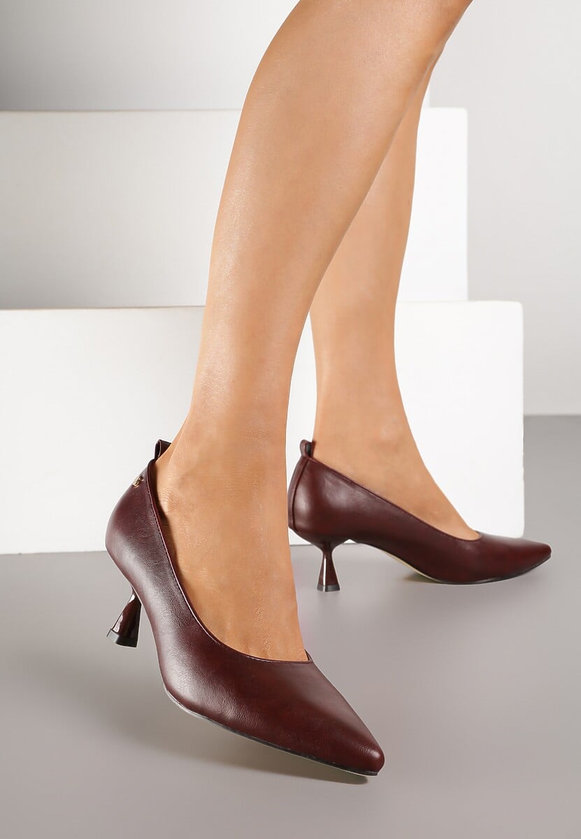 Bordowe Czółenka na Kaczuszce w Klasycznym Stylu Lanivre