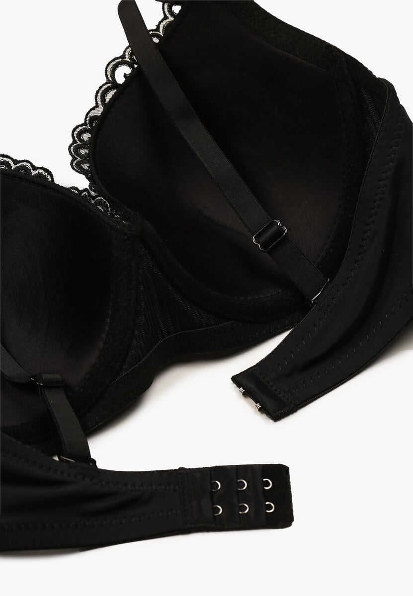 Czarny Koronkowy Biustonosz o Fasonie Full Cup Nexahoa