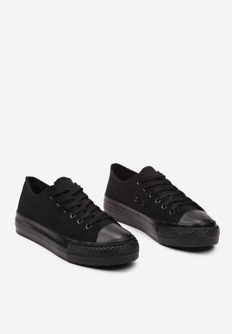 Czarne Klasyczne Trampki Przed Kostkę Xarosa