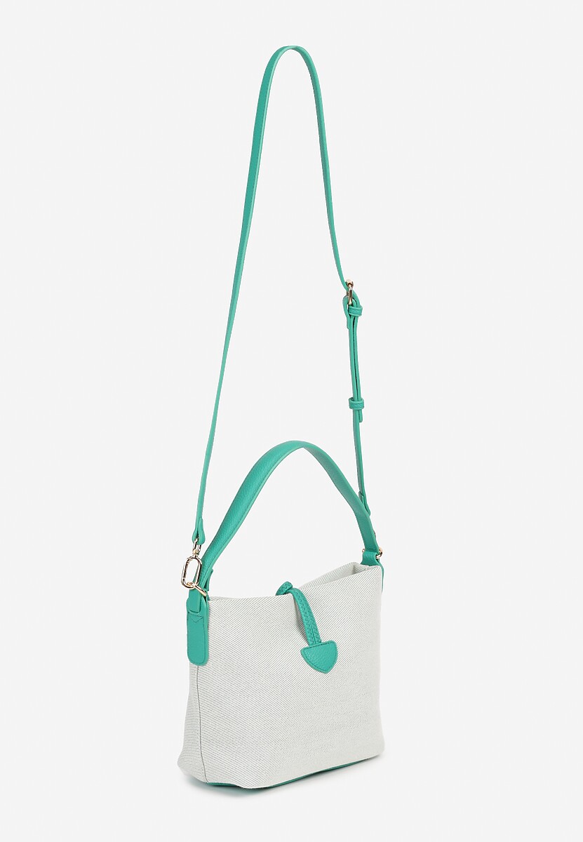 Zielona Torebka Worek z Bawełną Ozdobiona Rączką Amilone