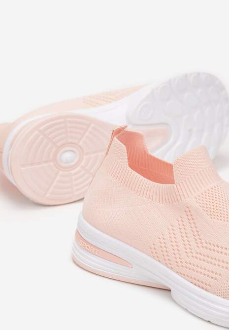 Różowe Wsuwane Buty Sportowe na Płaskiej Podeszwie Sheina