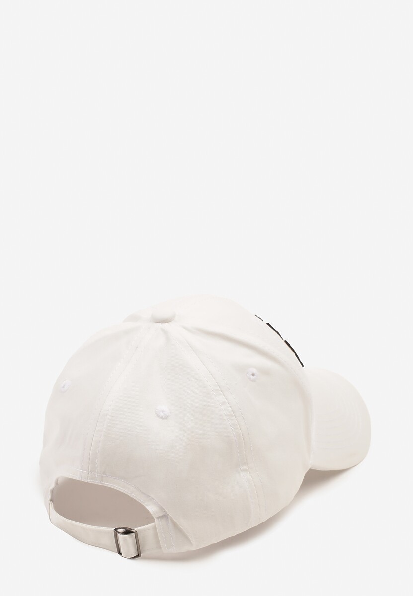 Biała Czapka z Bawełny z Daszkiem i Napisem Mirazi