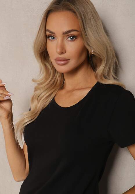 Czarny Bawełniany T-shirt Melinthe