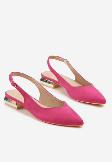 Fuksjowe Sandały Slingback Vices z Wkładką ze Skóry Naturalnej Galeresa